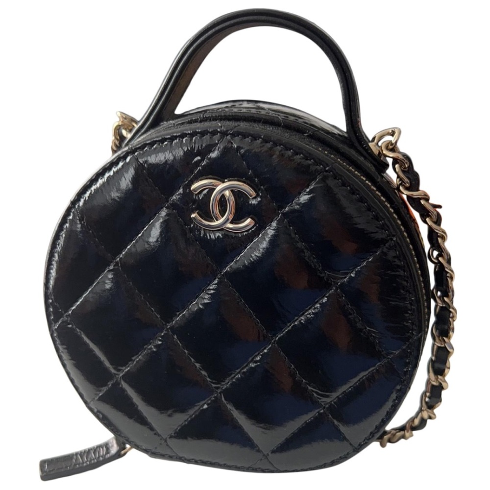 Chanel Evening Bag Black Patent Leather
CC Logo, - Picture 1 of 10